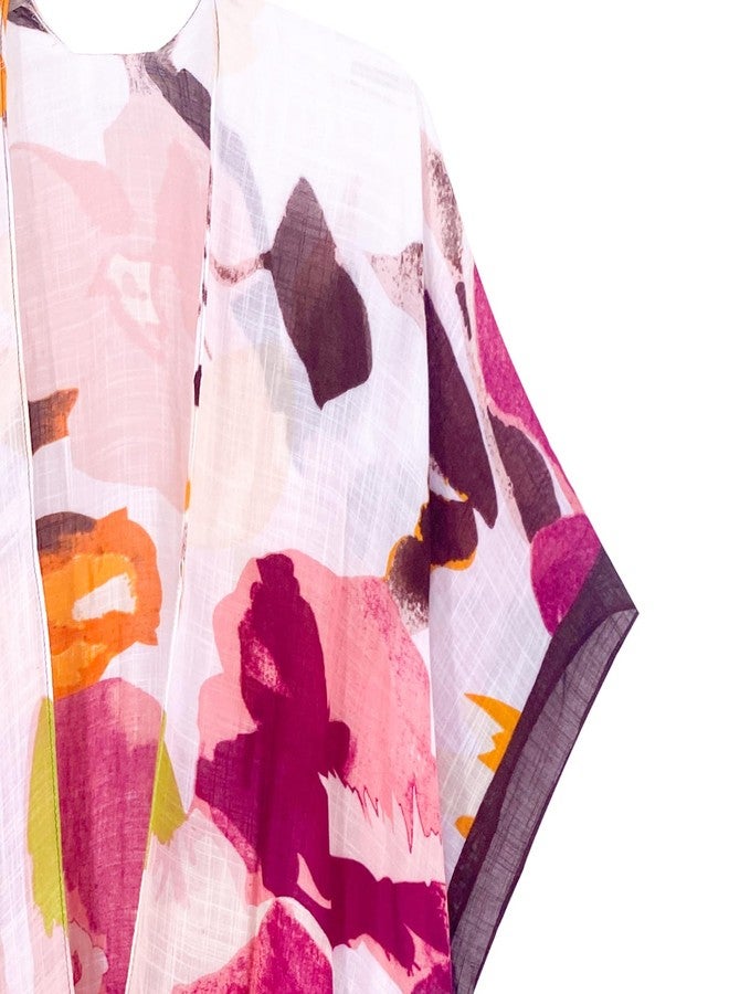 Moss Rose Women's Beach Cover up Swimsuit Kimono Cardigan with Bohemian Floral Print - Image 4